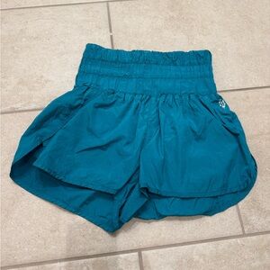 Free People Teal High-Waisted Shorts